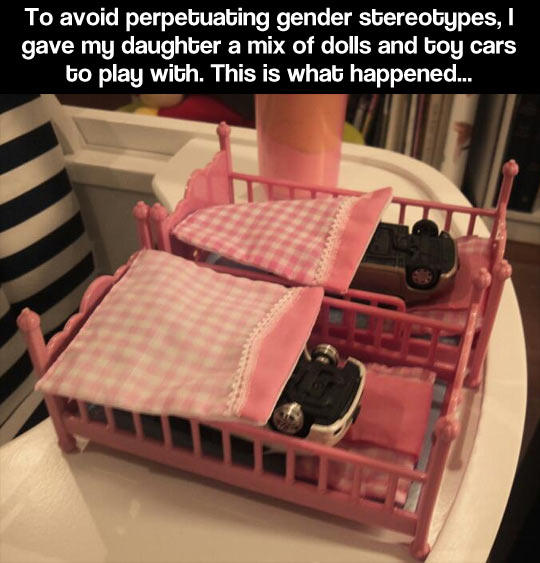 Dad does this to avoid gender stereotypes... See what happens! 