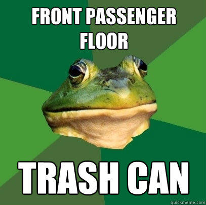 Front passenger floor Trash can