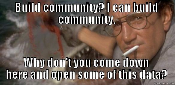 Chumming Data - BUILD COMMUNITY? I CAN BUILD COMMUNITY. WHY DON'T YOU COME DOWN HERE AND OPEN SOME OF THIS DATA? Misc
