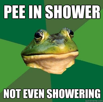 pee in shower not even showering