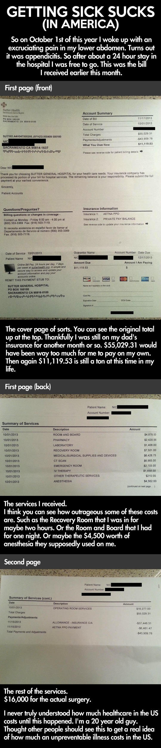 $11,000 bill for one day in the hospital