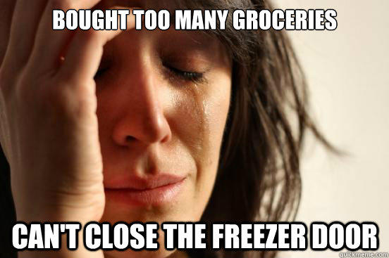 bought too many groceries can't close the freezer door